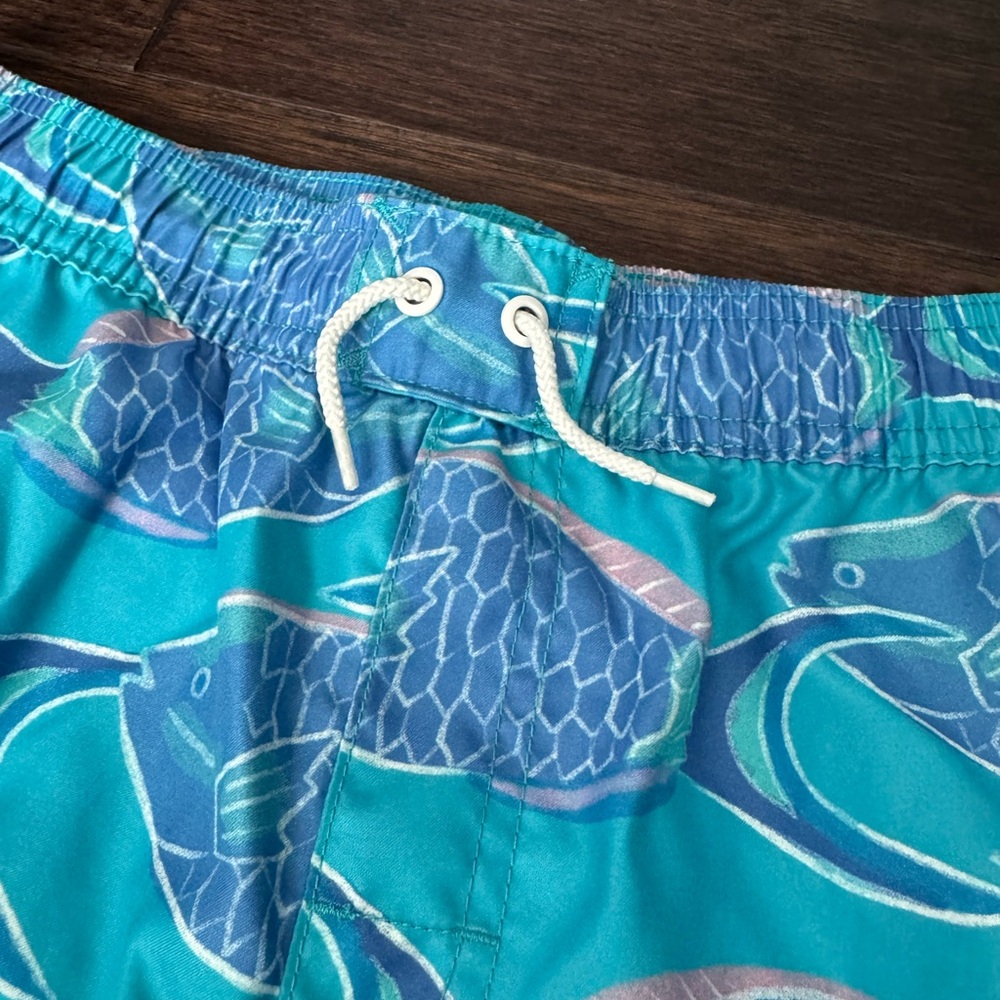 Tea Collection Aqua Fish Print Swim Trunks - Picture 7 of 7